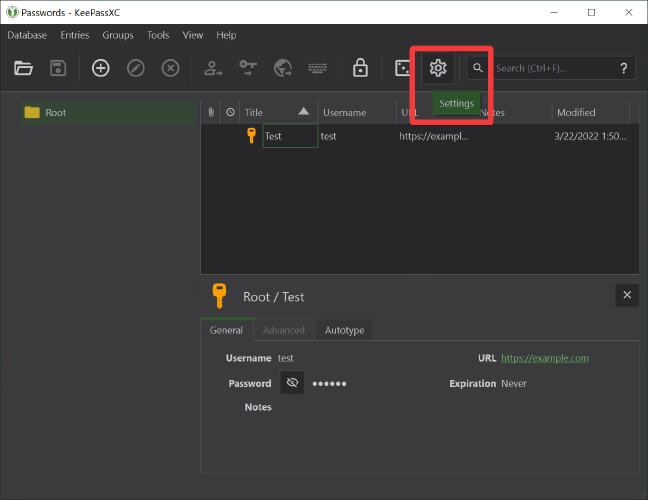 KeepassXC Settings
