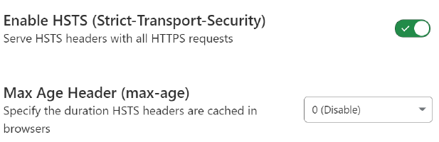 Cloudflare HSTS Settings