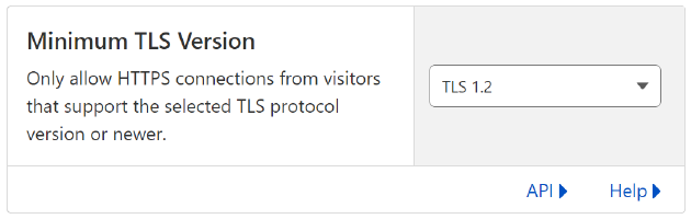 Cloudflare Minimum TLS Version